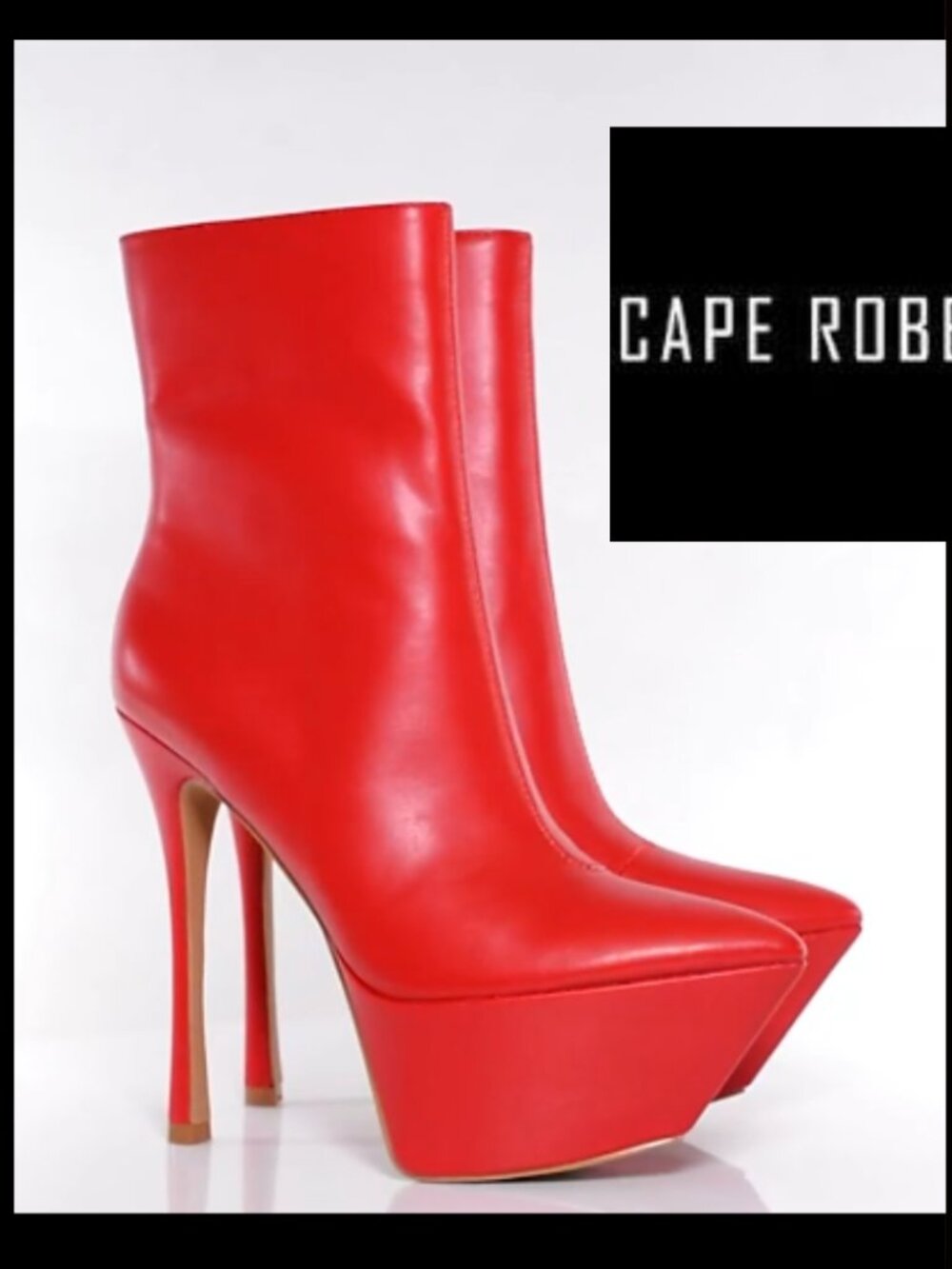 Cape Robbin Busaba Pointy Toe Platform Boots Red Sz 7.5 NIB